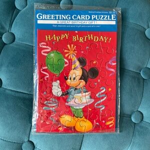 Vintage Mickey Mouse puzzle + birthday card